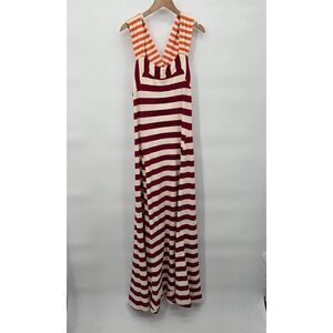Anthropologie HWR Monogram Split Stripes Dress Size MP Petite Medium